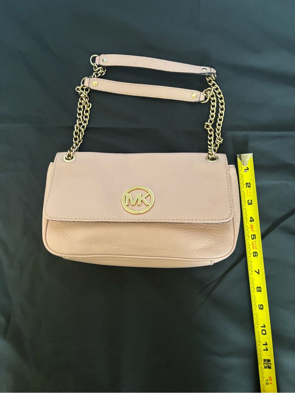 Michael Kors Pale Pink Leather Shoulder Bag with Gold Hardware